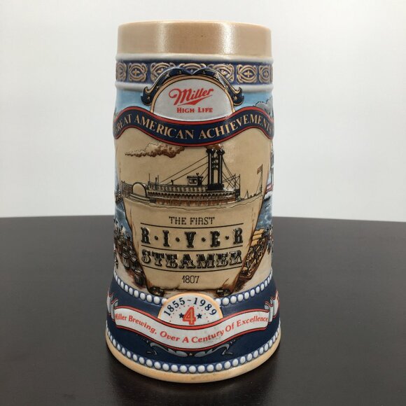 Miller BEER STEIN- “Great American Achievements”- Number 4: First River … - Picture 1 of 6